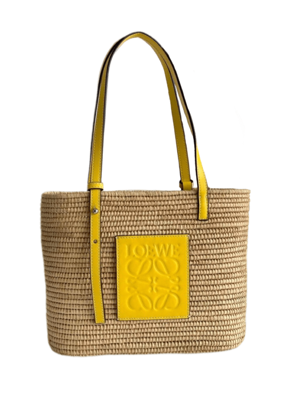 Маленькая сумка-тоут-корзинка Paula’s Ibiza Anagram из рафии Loewe