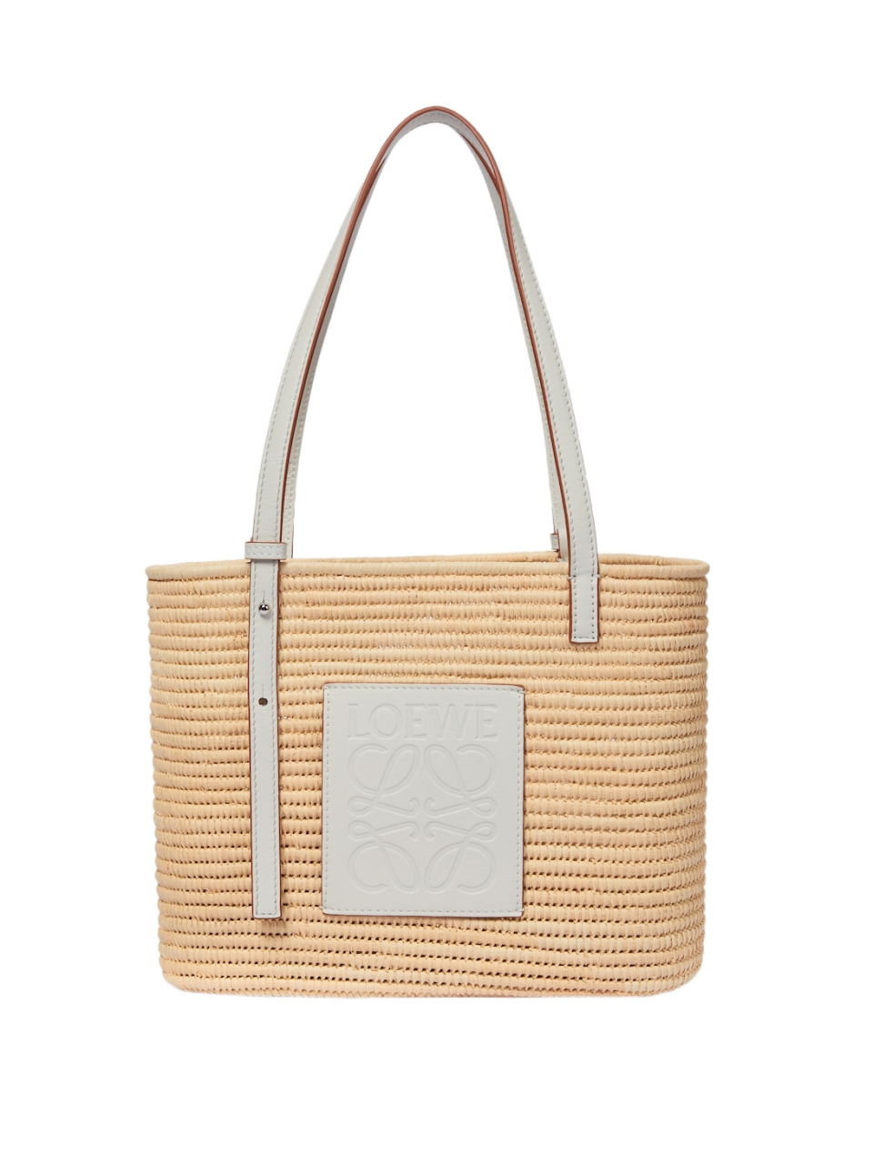 Маленькая сумка-тоут-корзинка Paula’s Ibiza Anagram из рафии Loewe