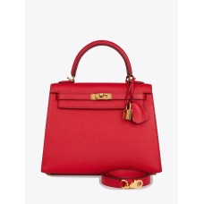 Сумка Hermes Kelly Sellier 25 Rouge Casaque Epsom