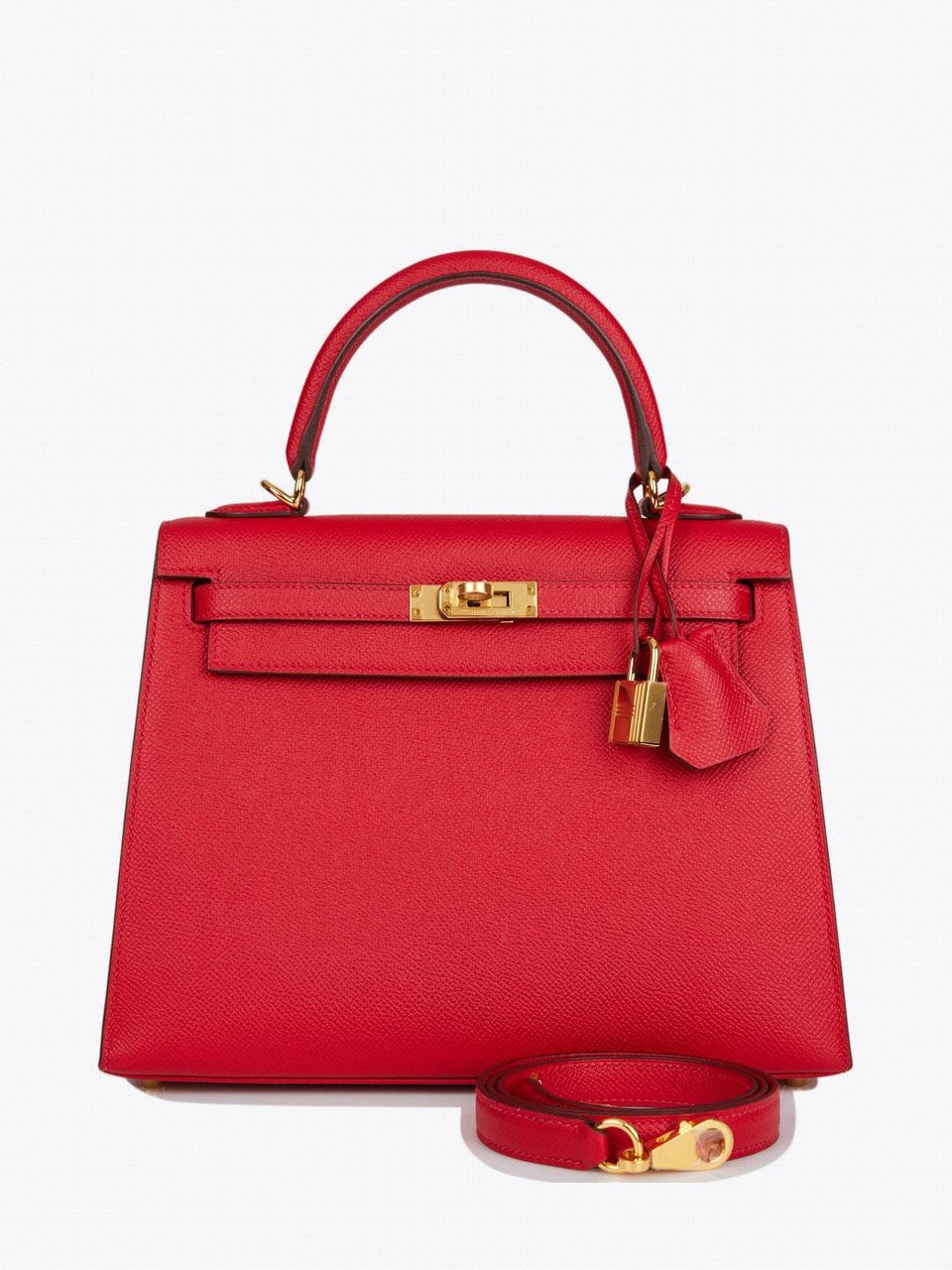 Сумка Hermes Kelly Sellier 25 Rouge Casaque Epsom