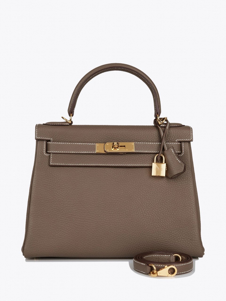 Сумка Hermes Kelly Retourne 28 Etoupe Clemence