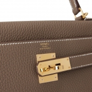 Сумка Hermes Kelly Retourne 28 Etoupe Clemence