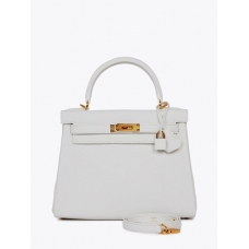 Сумка Hermes Kelly Retourne 28 White Clemence Gold Hardware