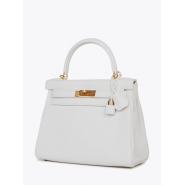 Сумка Hermes Kelly Retourne 28 White Clemence Gold Hardware