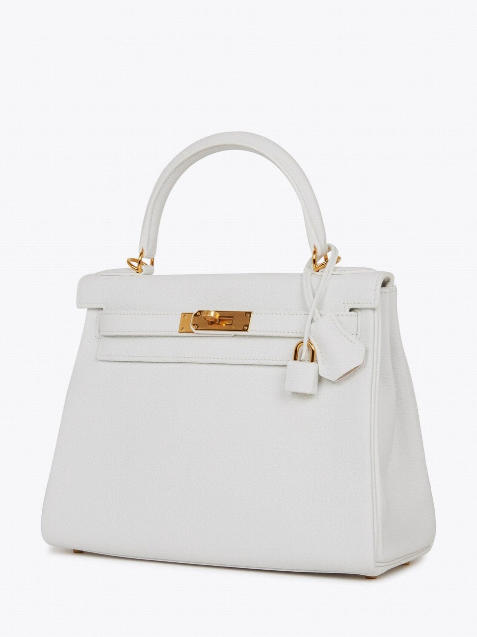 Сумка Hermes Kelly Retourne 28 White Clemence Gold Hardware