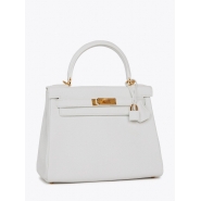 Сумка Hermes Kelly Retourne 28 White Clemence Gold Hardware