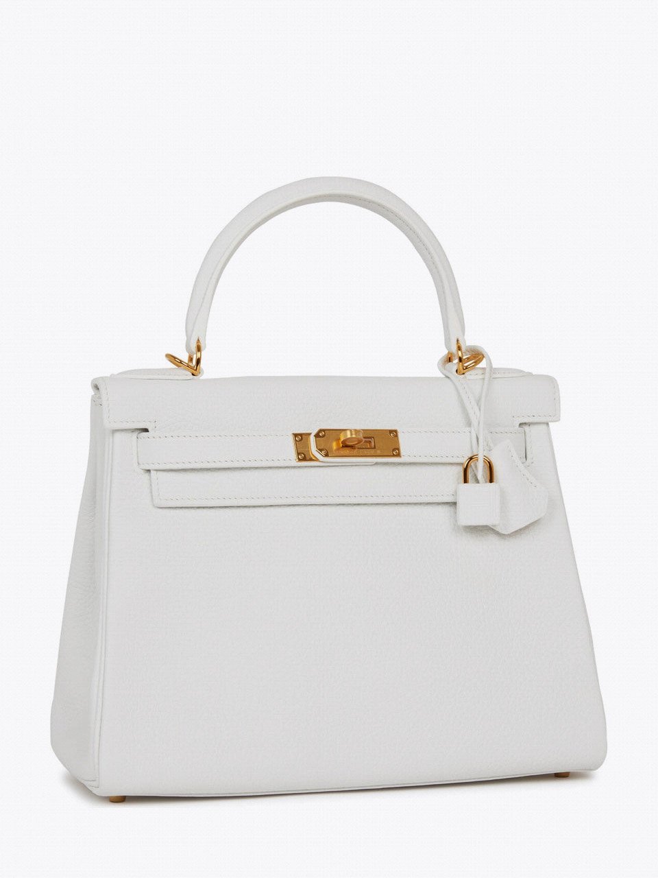 Сумка Hermes Kelly Retourne 28 White Clemence Gold Hardware