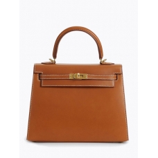 Сумка Hermes KELLY SELLIER 25 FAUVE BARENIA GOLD HARDWARE