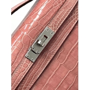 Крокодиловая сумка Hermès Pochette Gris 22